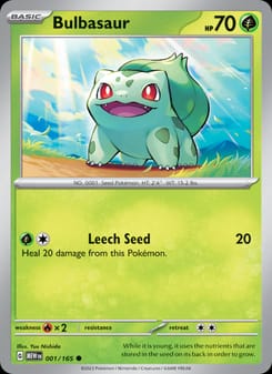Bulbasaur 001/165 Common – 151 Pokémon card