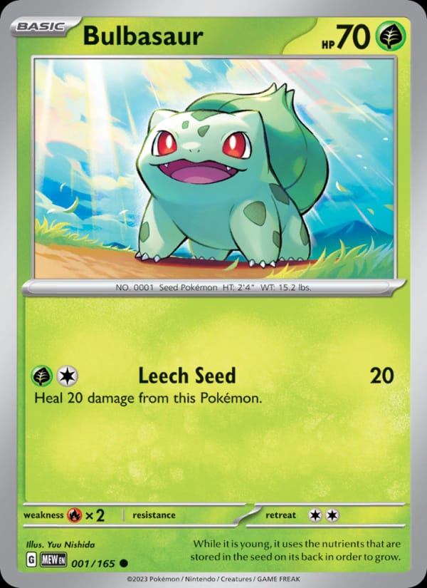 Bulbasaur 001/165 151 Pokémon card
