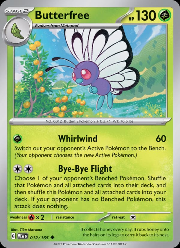 Butterfree 012/165 151 Pokémon card