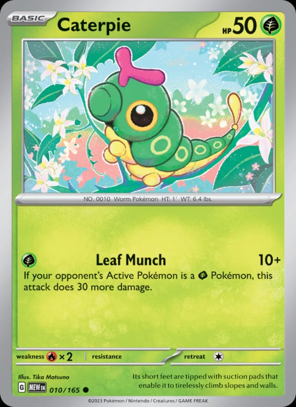 Caterpie 010/165 151 Pokémon card
