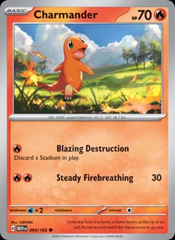Charmander 004/165 Common – 151 Pokémon card