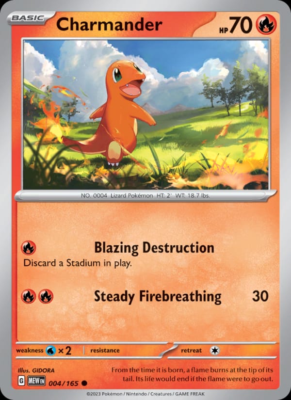 Charmander 004/165 151 Pokémon card