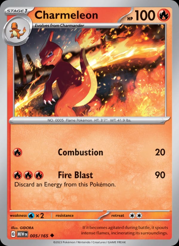 Charmeleon 005/165 151 Pokémon card