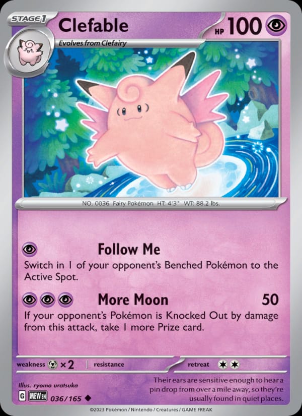 Clefable 036/165 151 Pokémon card