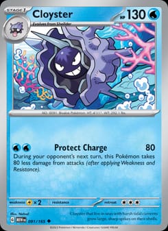 Cloyster 091/165 Uncommon – 151 Pokémon card