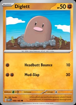 Diglett 050/165 Common – 151 Pokémon card
