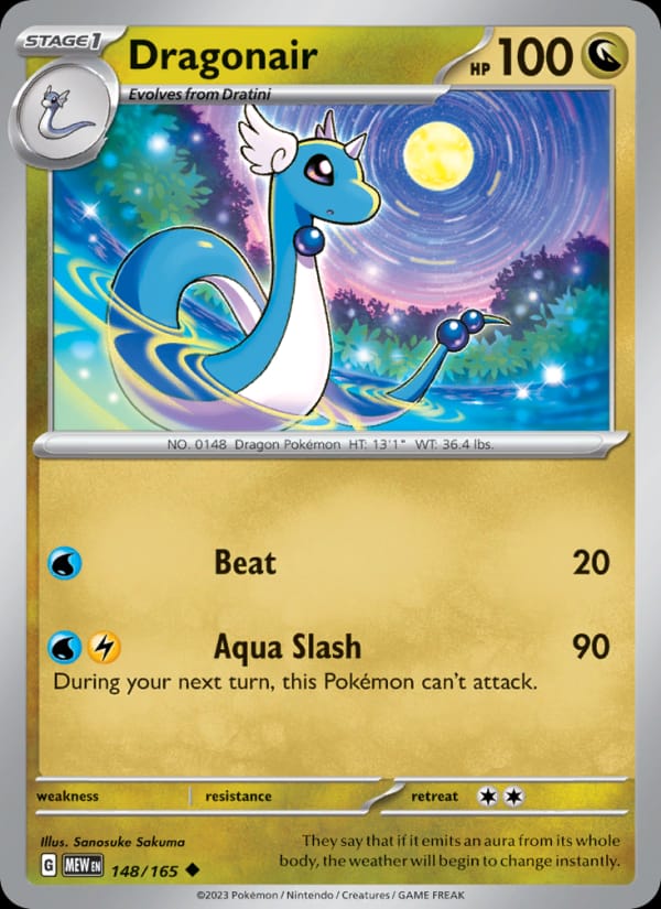 Dragonair 148/165 151 Pokémon card