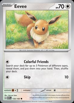 Eevee 133/165 Common – 151 Pokémon card