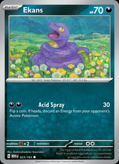 Ekans 023/165 Common – 151 Pokémon card