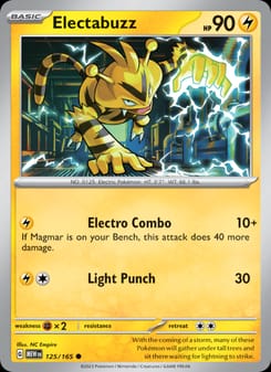 Electabuzz 125/165 Common – 151 Pokémon card