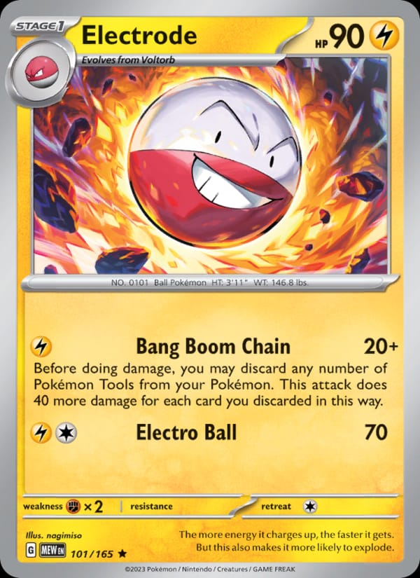 Electrode 101/165 151 Pokémon card