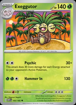 Exeggutor 103/165 Uncommon – 151 Pokémon card