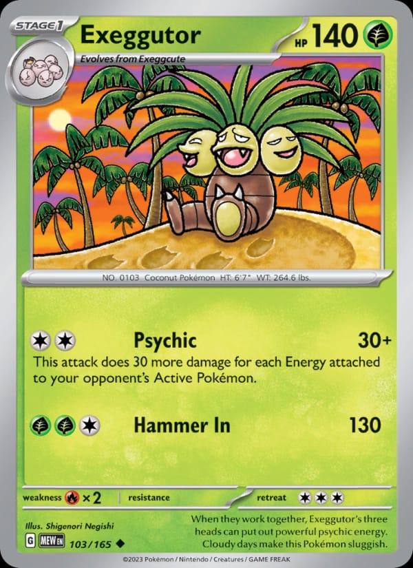Exeggutor 103/165 151 Pokémon card