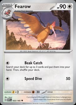 Fearow 022/165 Uncommon – 151 Pokémon card