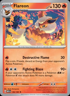 Flareon 136/165 Rare – 151 Pokémon card