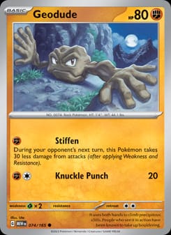 Geodude 074/165 Common – 151 Pokémon card