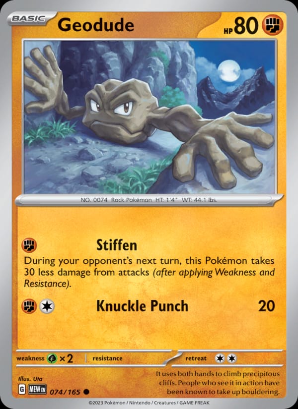 Geodude 074/165 151 Pokémon card