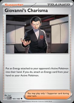 Giovanni's Charisma 161/165 Uncommon – 151 Pokémon card
