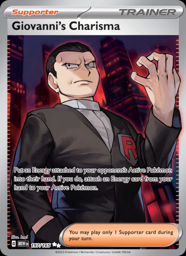 Giovanni's Charisma 197/165 151 Pokémon card