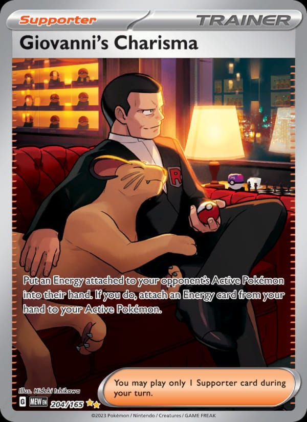 Giovanni's Charisma 204/165 151 Pokémon card