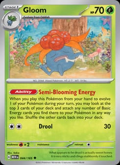 Gloom 044/165 Uncommon – 151 Pokémon card