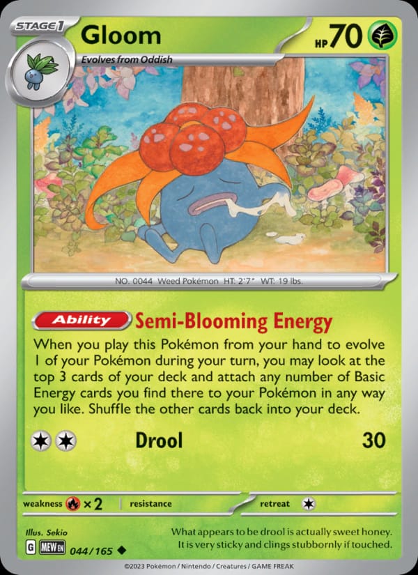 Gloom 044/165 151 Pokémon card