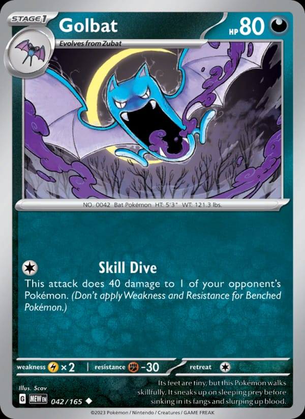 Golbat 042/165 151 Pokémon card