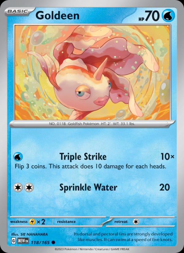 Goldeen 118/165 151 Pokémon card