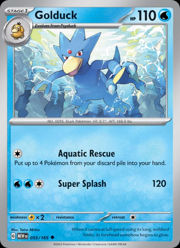 Golduck 055/165 151 Pokémon card