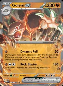 Golem ex 076/165 Double Rare – 151 Pokémon card