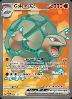 Golem ex 189/165 Ultra Rare – 151 Pokémon card