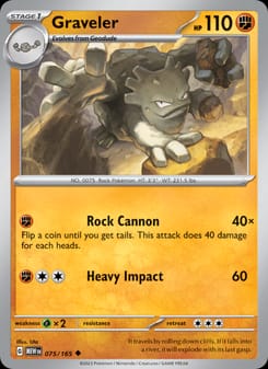 Graveler 075/165 Uncommon – 151 Pokémon card