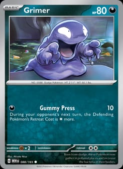 Grimer 088/165 Common – 151 Pokémon card