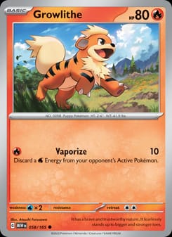 Growlithe 058/165 Common – 151 Pokémon card
