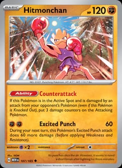 Hitmonchan 107/165 Uncommon – 151 Pokémon card