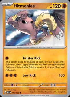 Hitmonlee 106/165 Uncommon – 151 Pokémon card