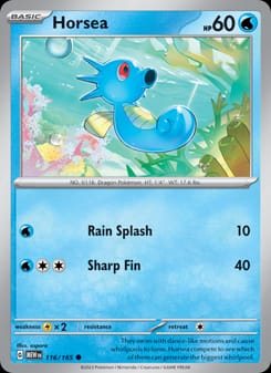 Horsea 116/165 Common – 151 Pokémon card