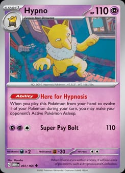 Hypno 097/165 Uncommon – 151 Pokémon card