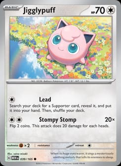 Jigglypuff 039/165 Common – 151 Pokémon card