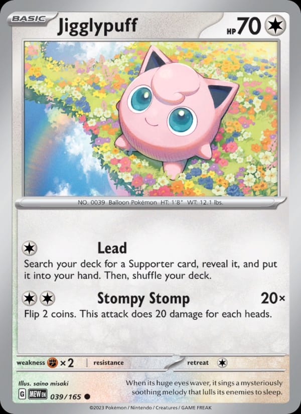 Jigglypuff 039/165 151 Pokémon card