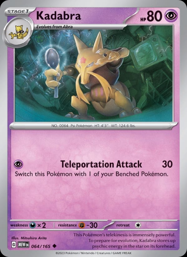 Kadabra 064/165 151 Pokémon card