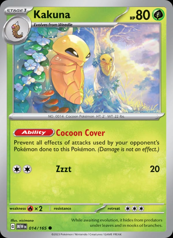 Kakuna 014/165 151 Pokémon card