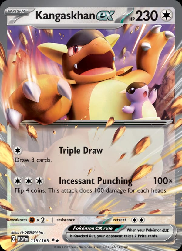 Kangaskhan ex 115/165 151 Pokémon card