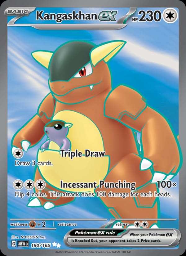 Kangaskhan ex 190/165 151 Pokémon card