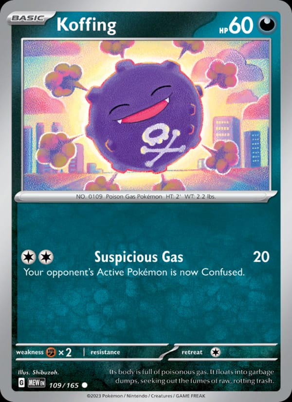 Koffing 109/165 151 Pokémon card