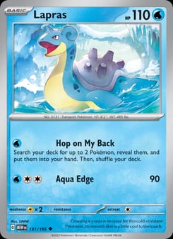 Lapras 131/165 Uncommon – 151 Pokémon card