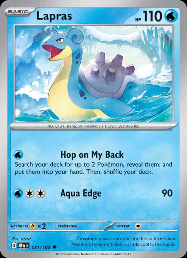 Lapras 131/165 151 Pokémon card