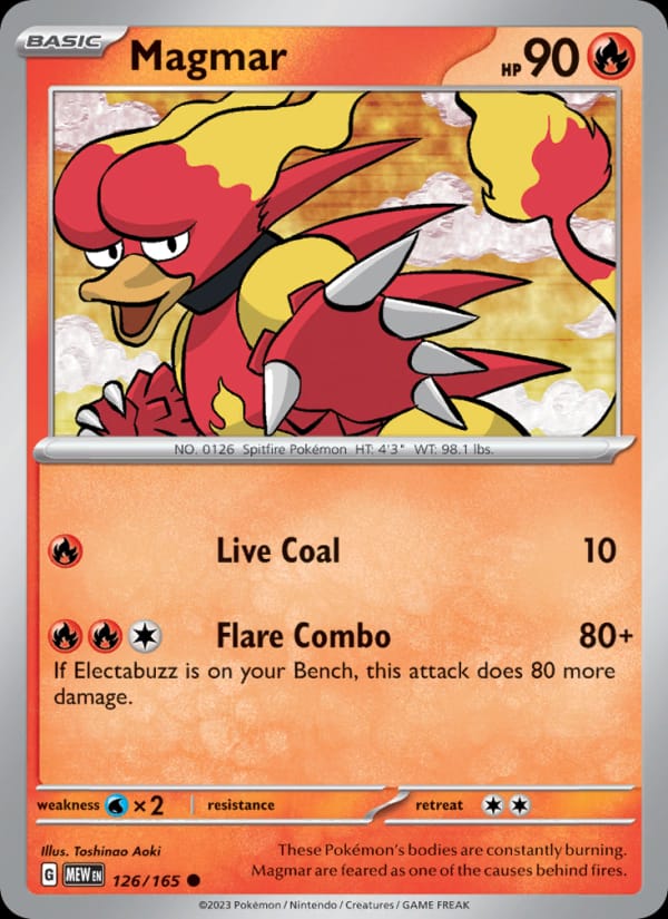Magmar 126/165 151 Pokémon card