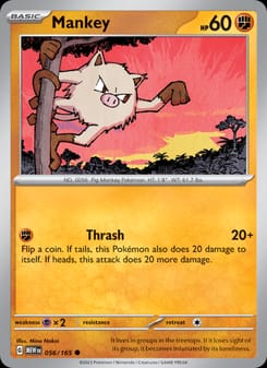 Mankey 056/165 Common – 151 Pokémon card