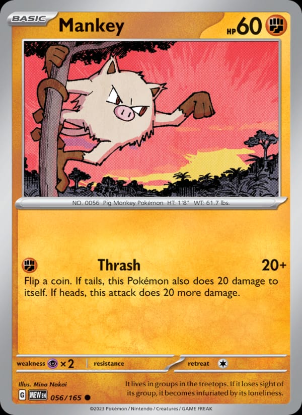 Mankey 056/165 151 Pokémon card